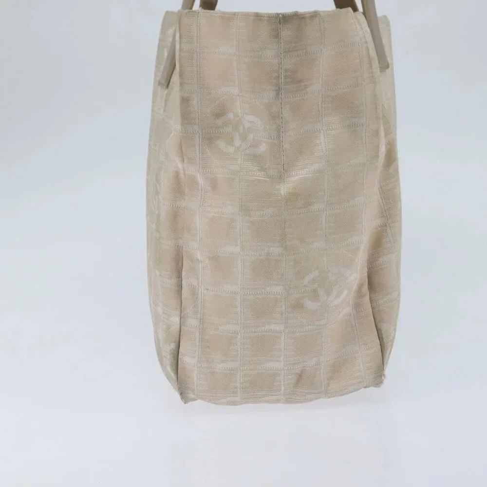 CHANEL New Travel Line Tote Bag Nylon Beige Gold CC - Picture 6 of 16